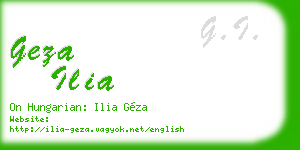 geza ilia business card