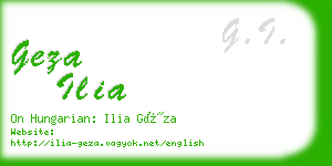 geza ilia business card